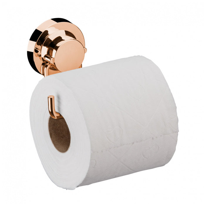 Porta Papel Higiênico em Aço Com Ventosa - Rose Gold