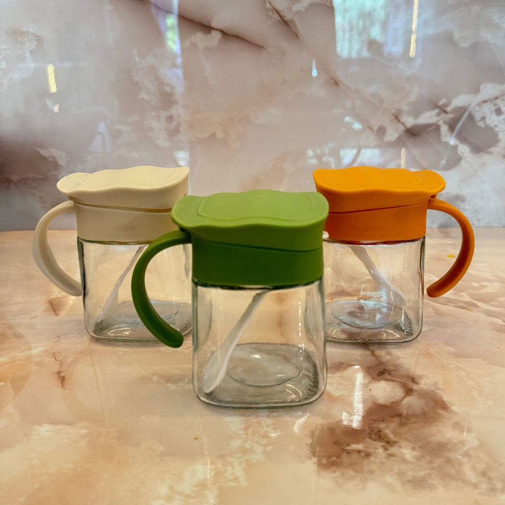 BRINDE Porta Condimento de Vidro- Cores Sortidas