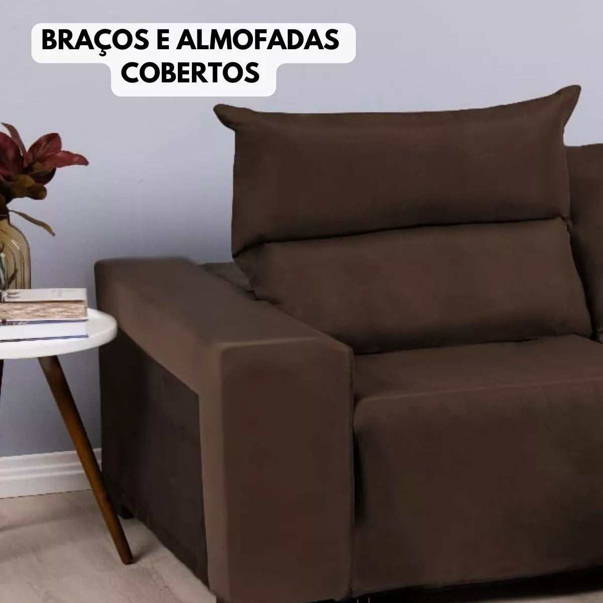 Capa de Sofá Retrátil + Braço Tabacco