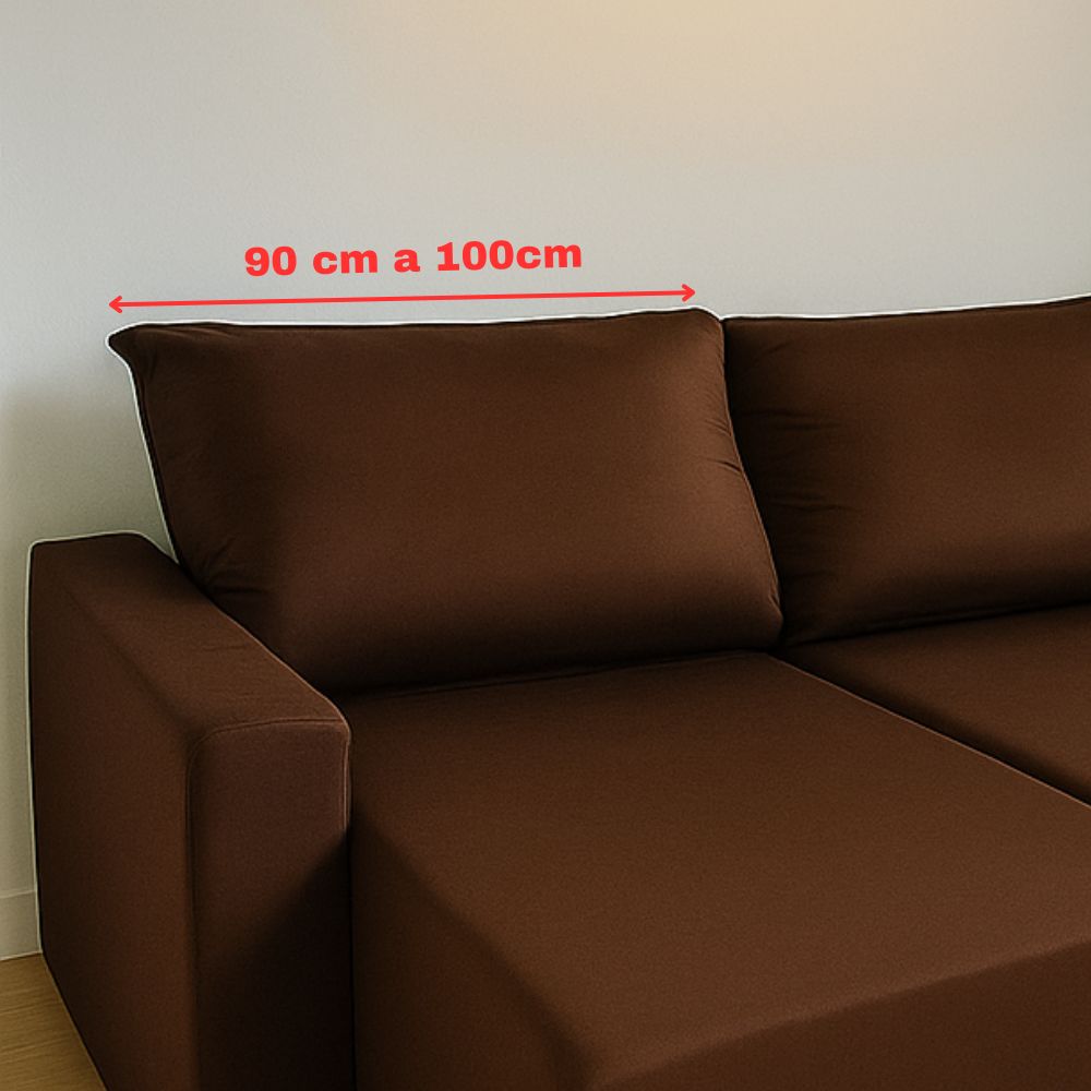 Capa para Sofá Retrátil 2 Módulos Braço Completo - Cinza Chumbo