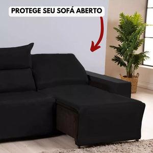 Capa de Sofá Retrátil + Braço Preto