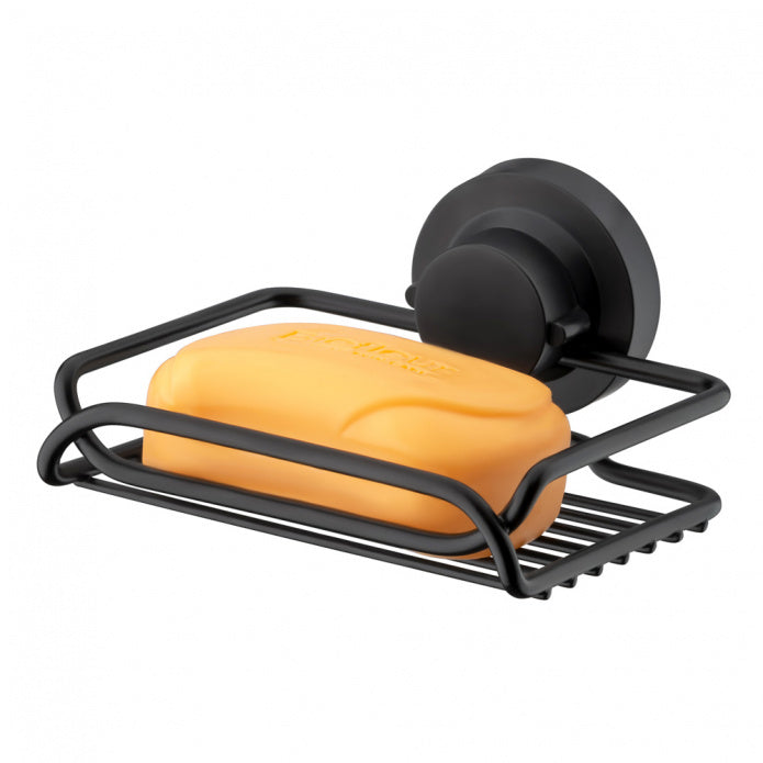 Saboneteira Com Ventosa Ultra Resistente Aramada - Preto Fosco