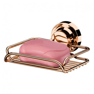 Saboneteira Com Ventosa Ultra Resistente Aramada- Rose Gold