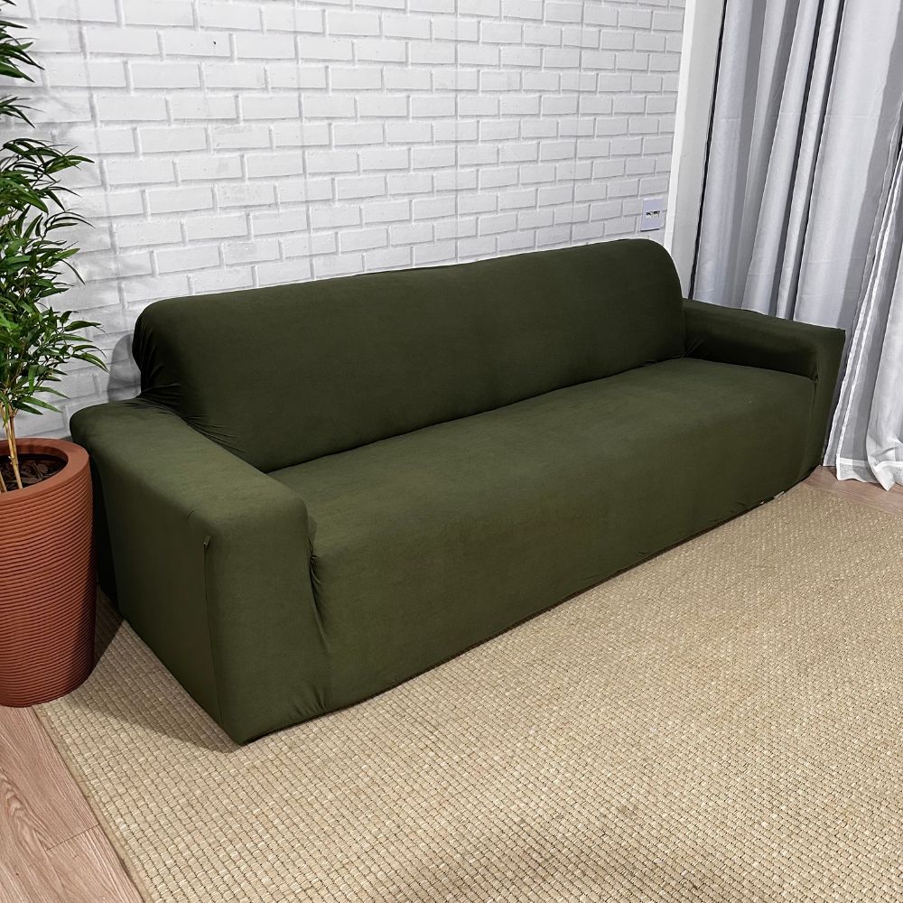 Capa de Sofá Spandex Premium - Verde Militar