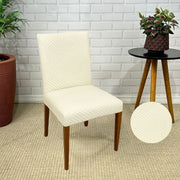 Capa de Cadeira Suede Jacquard Alto Relevo Off-Linhas