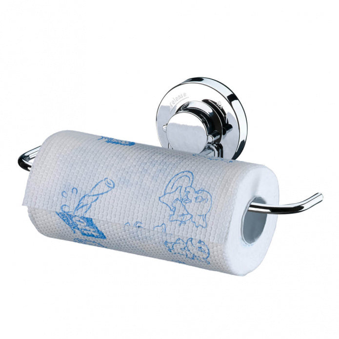Suporte Multi Uso para Rolo Papel Toalha com Ventosa - Cromado