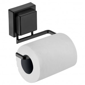 Suporte Para Papel Higiênico Com Ventosa 12,5cm Preto Fosco
