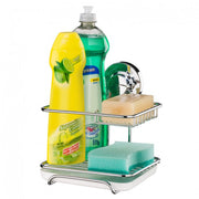 Suporte Para Sabão Detergente e Esponja Fixação com Ventosa Cromado