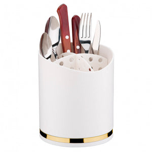 Kit de Cozinha 4 Peças - Branco e Dourado