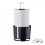 Suporte Rolo Papel Toalha - Preto e Cromado