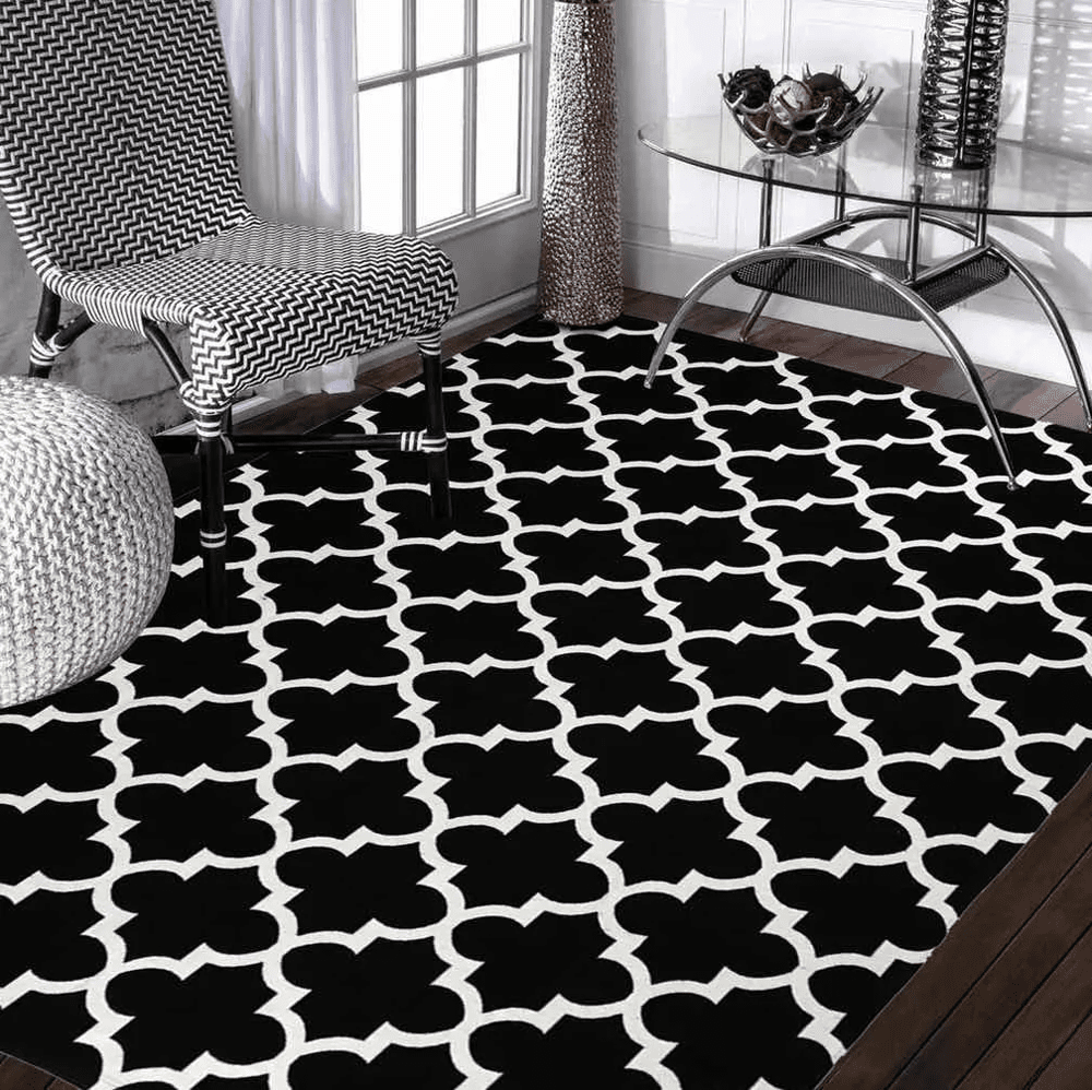 Tapete Luxo AntiDerrapante - Preto/Branco casadas-capas