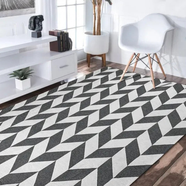 Tapete Alegria AntiDerrapante - Cinza/Branco casadas-capas