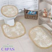 Kit Tapete de Banheiro 3 Peças - Vênus Creme