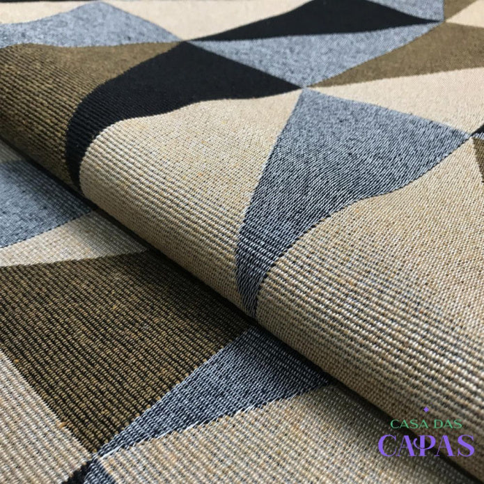 Tapete Eros AntiDerrapante - Azul/Marrom casadas-capas