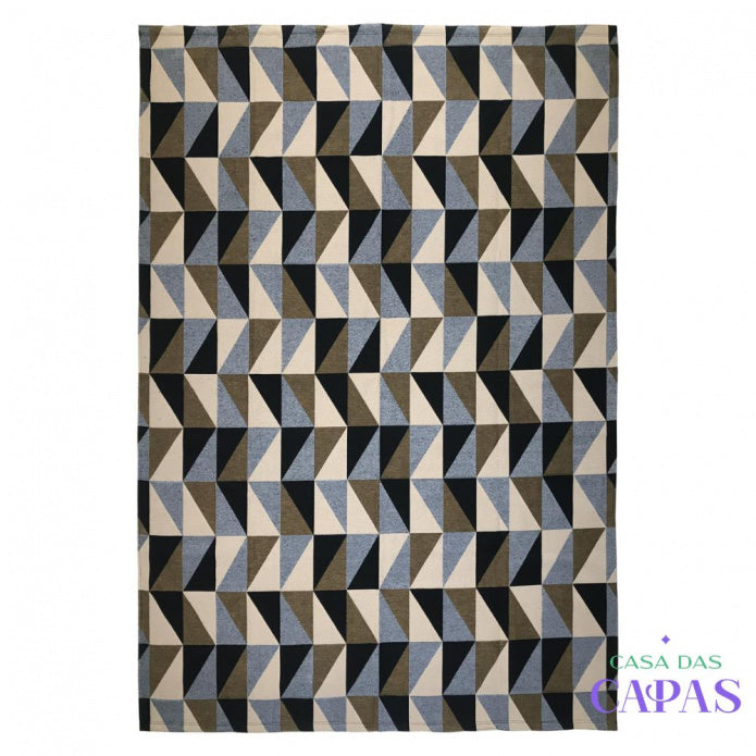 Tapete Eros AntiDerrapante - Azul/Marrom casadas-capas