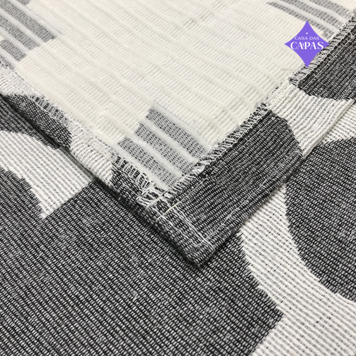 Tapete Luxo AntiDerrapante - Cinza/Branco