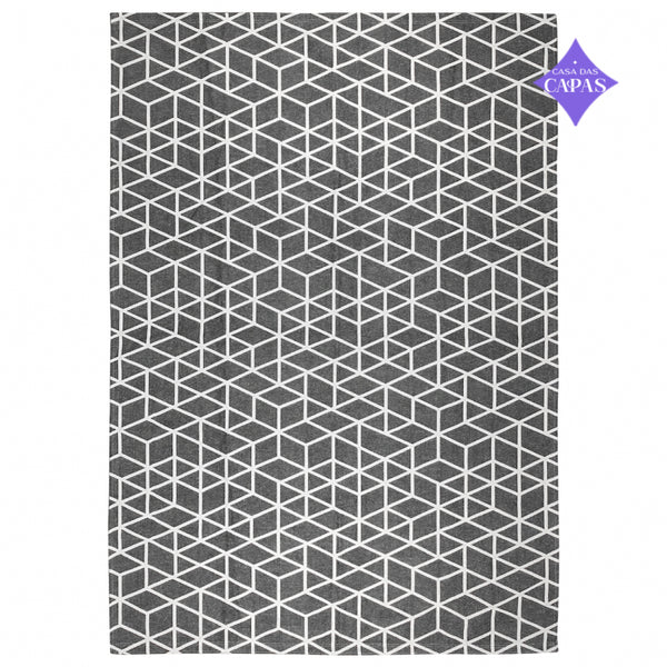 Tapete Spirit AntiDerrapante - Cinza/Branco casadas-capas
