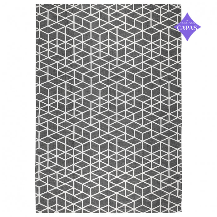 Tapete Spirit AntiDerrapante - Cinza/Branco casadas-capas