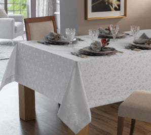 Toalha de Mesa Jacquard Firenza Hidrorepelente - Branco