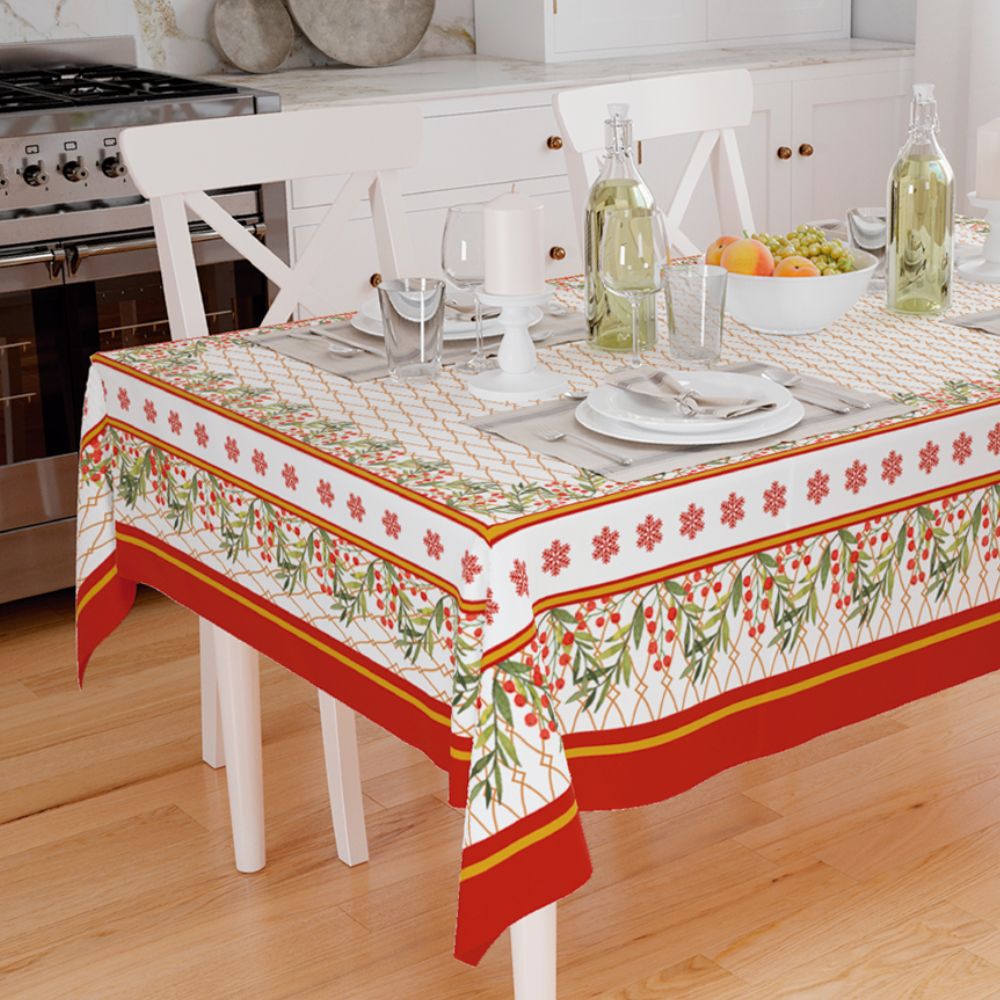 Toalha de Mesa Natal Azevinho-Vários Tamanhos