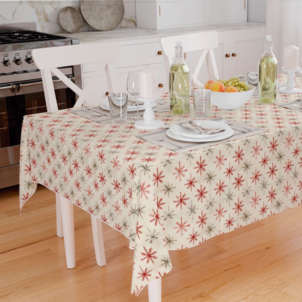 Toalha de Mesa Natal Flocos de Neve-Vários Tamanhos