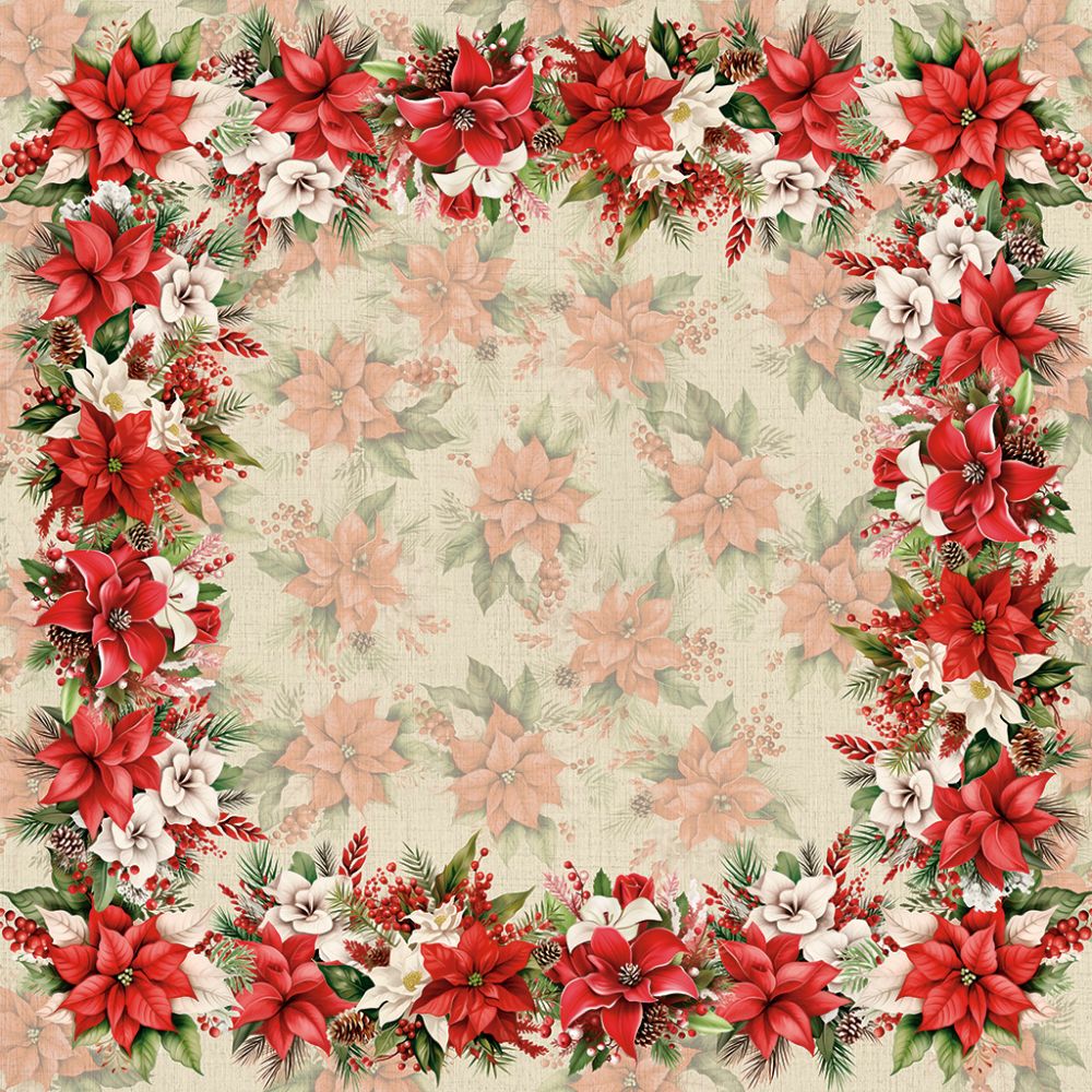 Toalha de Mesa Natal Poinsettia-Vários Tamanhos