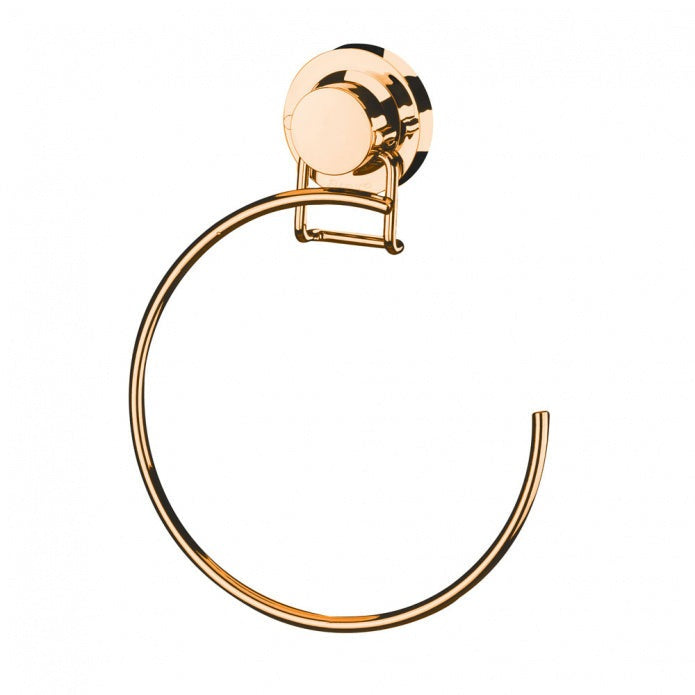 Toalheiro Argola 18cm Com Ventosa - Rose Gold