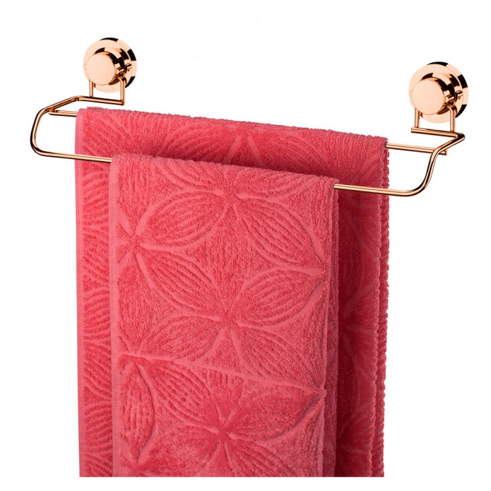 Toalheiro Duplo 45 cm com Ventosas- Rose Gold