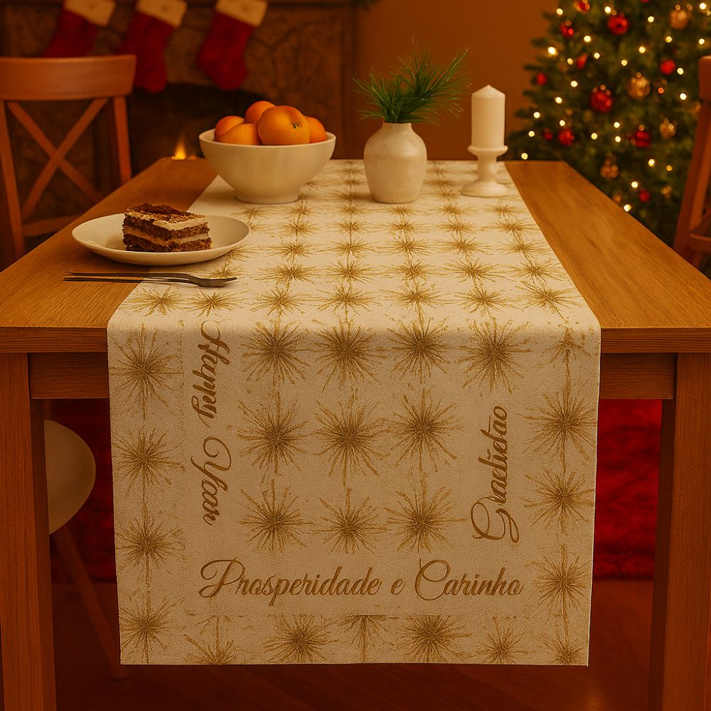 Trilho de Mesa Natalino 1,43m x 46cm - Ano Novo