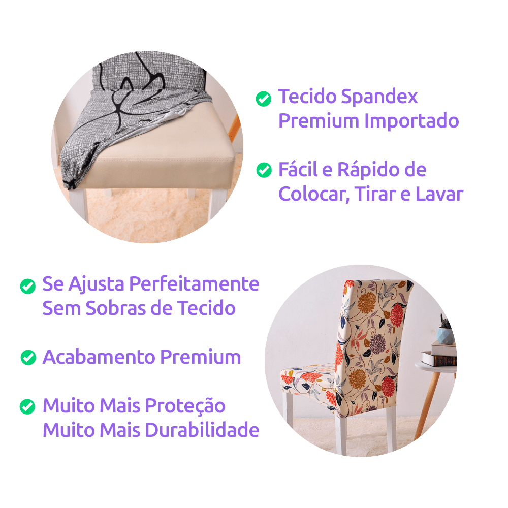 Capa de Cadeira Anti Gato Suede - Branca