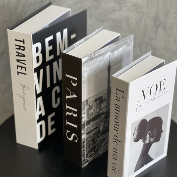Kit 3un Caixa Porta Objeto Livro Fake Decorativo - Voe
