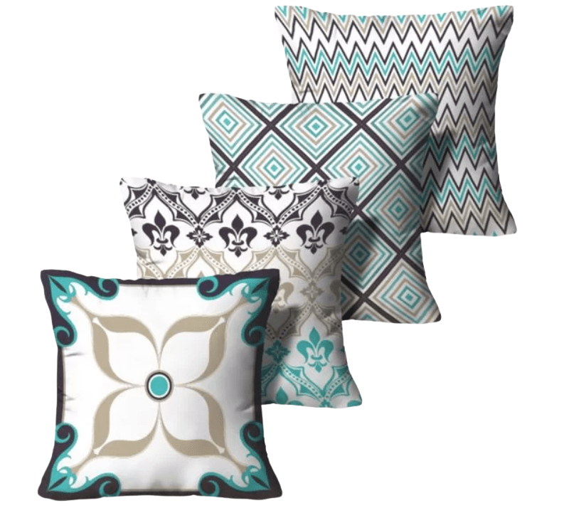 Kit 4 Capas de Almofada - Azulejo Azul