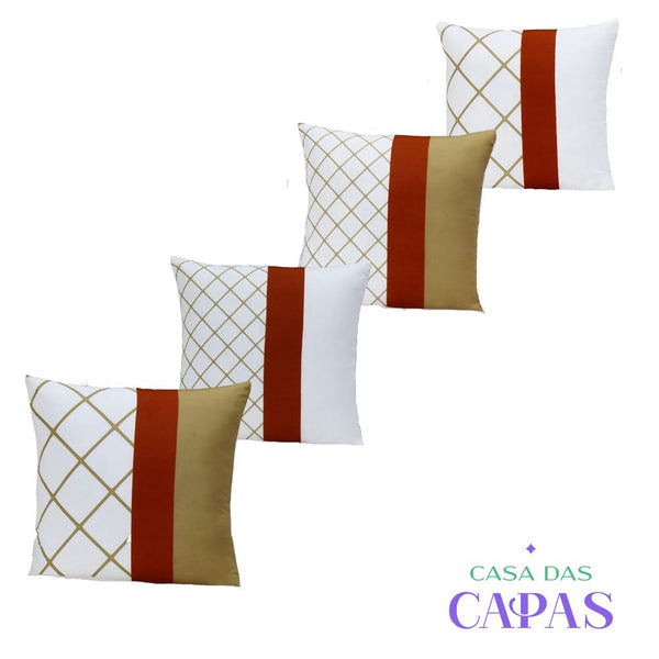 Kit 4 Capas de Almofada - Quadriculado