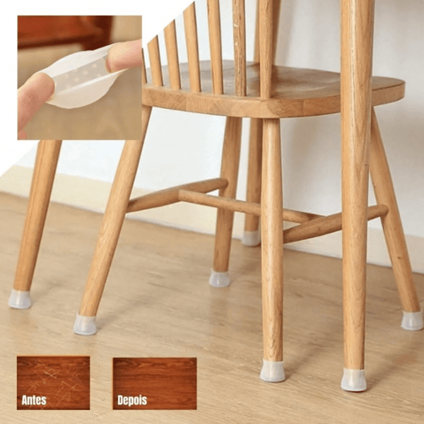 Kit para 4 Cadeiras - Protetor Pés de Cadeira de Silicone