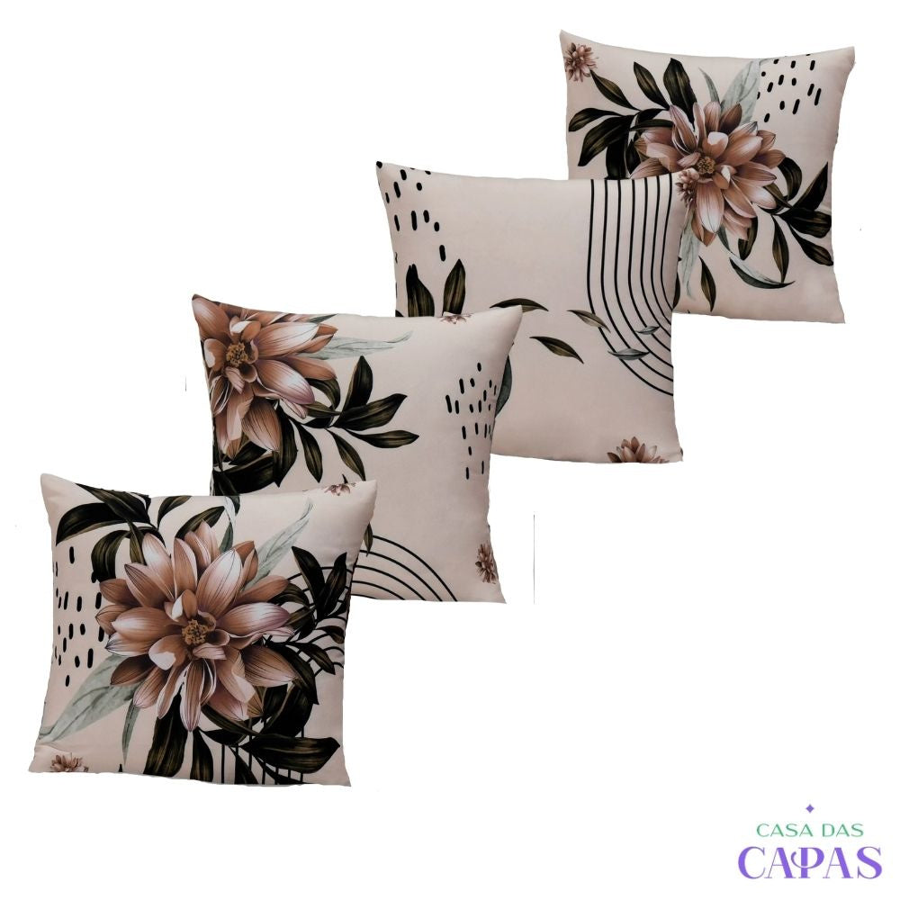 Kit 4 Capas de Almofada - Floral Vintage