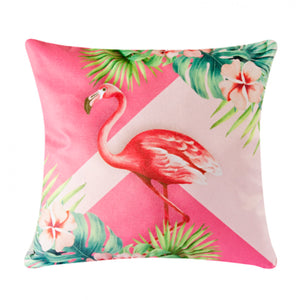 Kit 4 Capas de Almofada Velvet - Flamingo Tropical