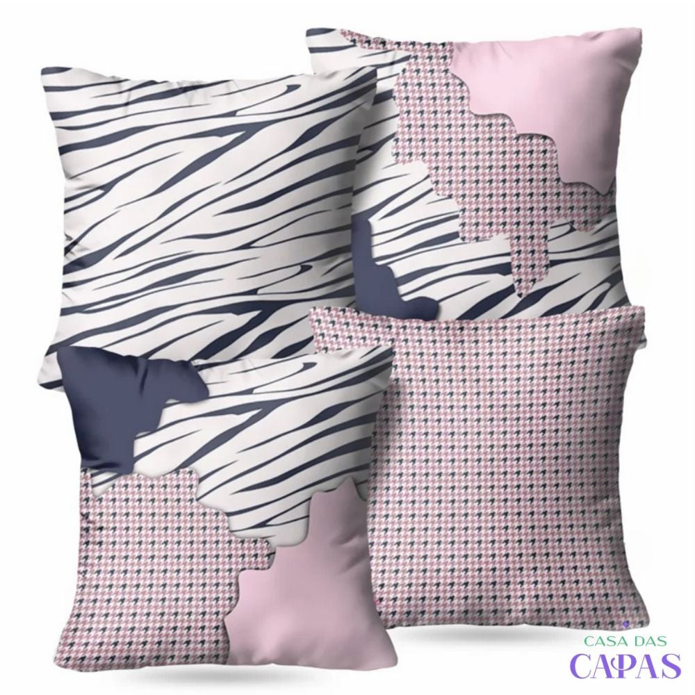 Kit 4 Capas de Almofada - Animal Print