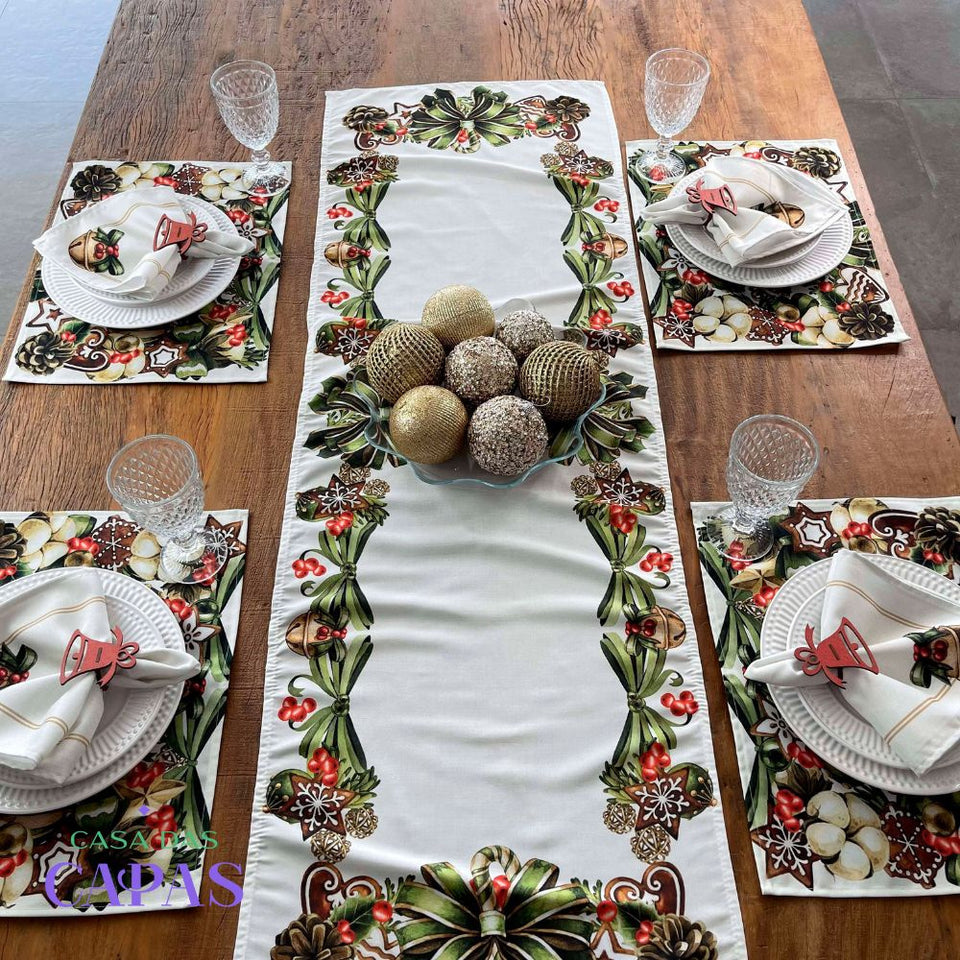 Mesa Posta Completa Natal - Guirlanda