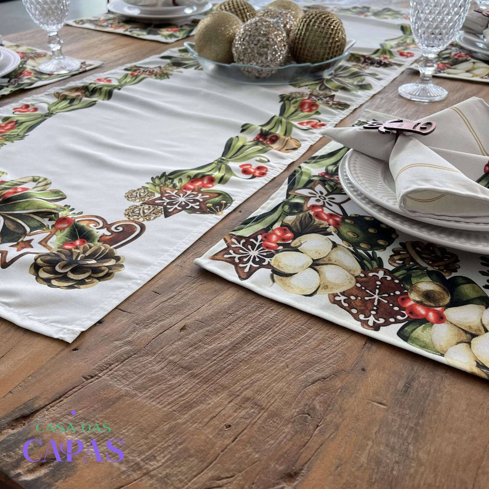 Mesa Posta Completa Natal - Guirlanda